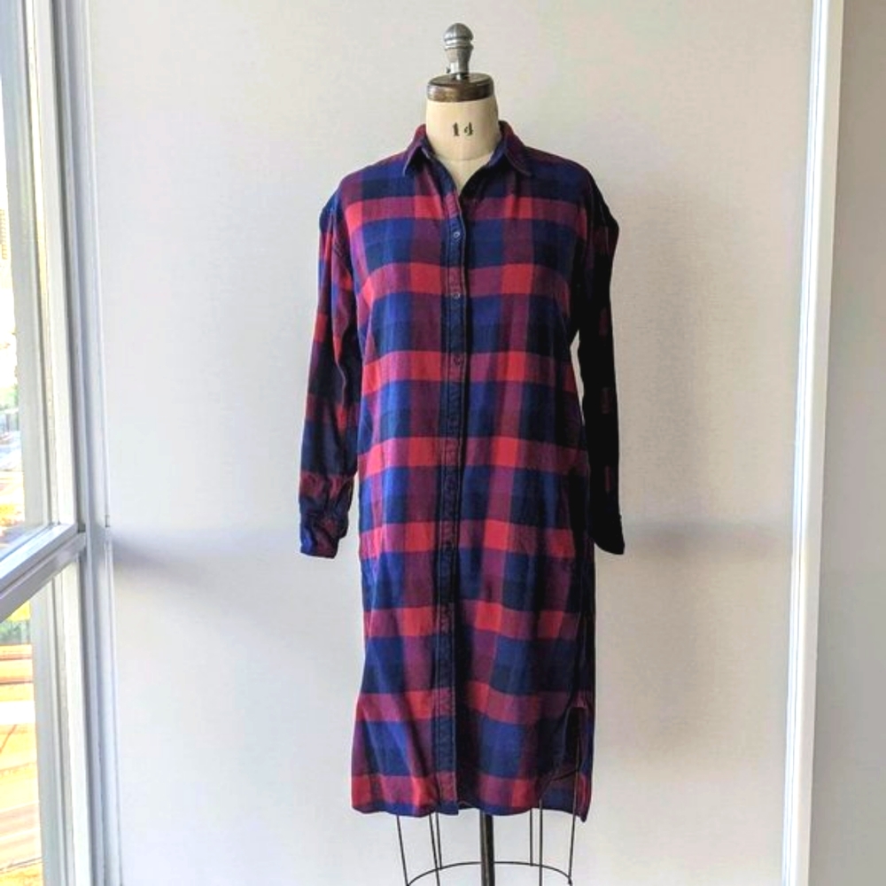 Uniqlo Flannel Plaid Dress with Pockets